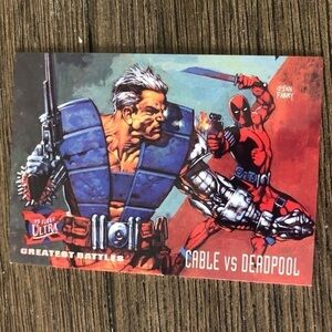 X-Men ’95 Fleer Ultra trading card: Greatest Battles: Cable vs. Deadpool #127